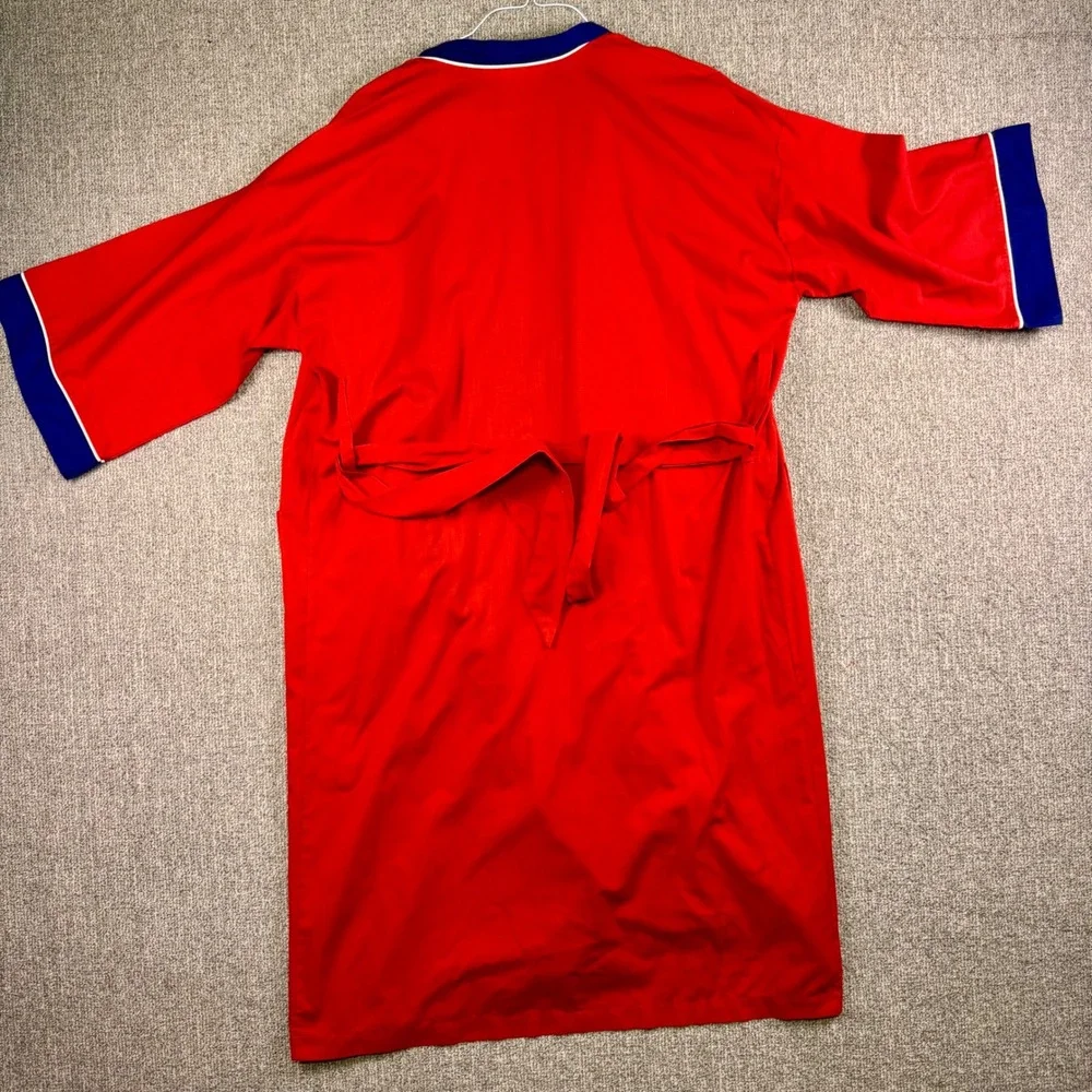 Christian Dior Robe Red Blue White Logo Men's Size XL Bathrobe Loungewear - Picture 3 of 12